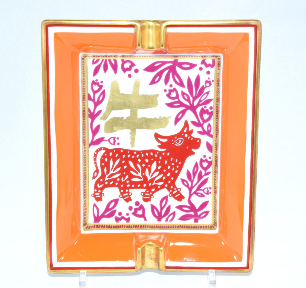 Hermes Change tray Cow Japanese design orange Ashtray VIDE POCHE Ushi
