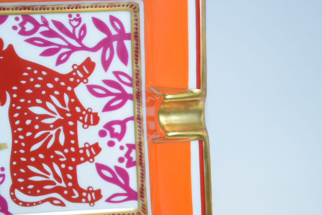 Hermes Change tray Cow Japanese design orange Ashtray VIDE POCHE Ushi