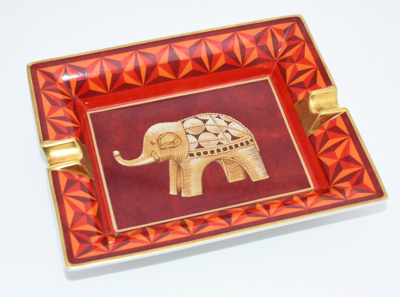 Hermes Change tray Elephant red porcelain Ashtray animal ornament plate