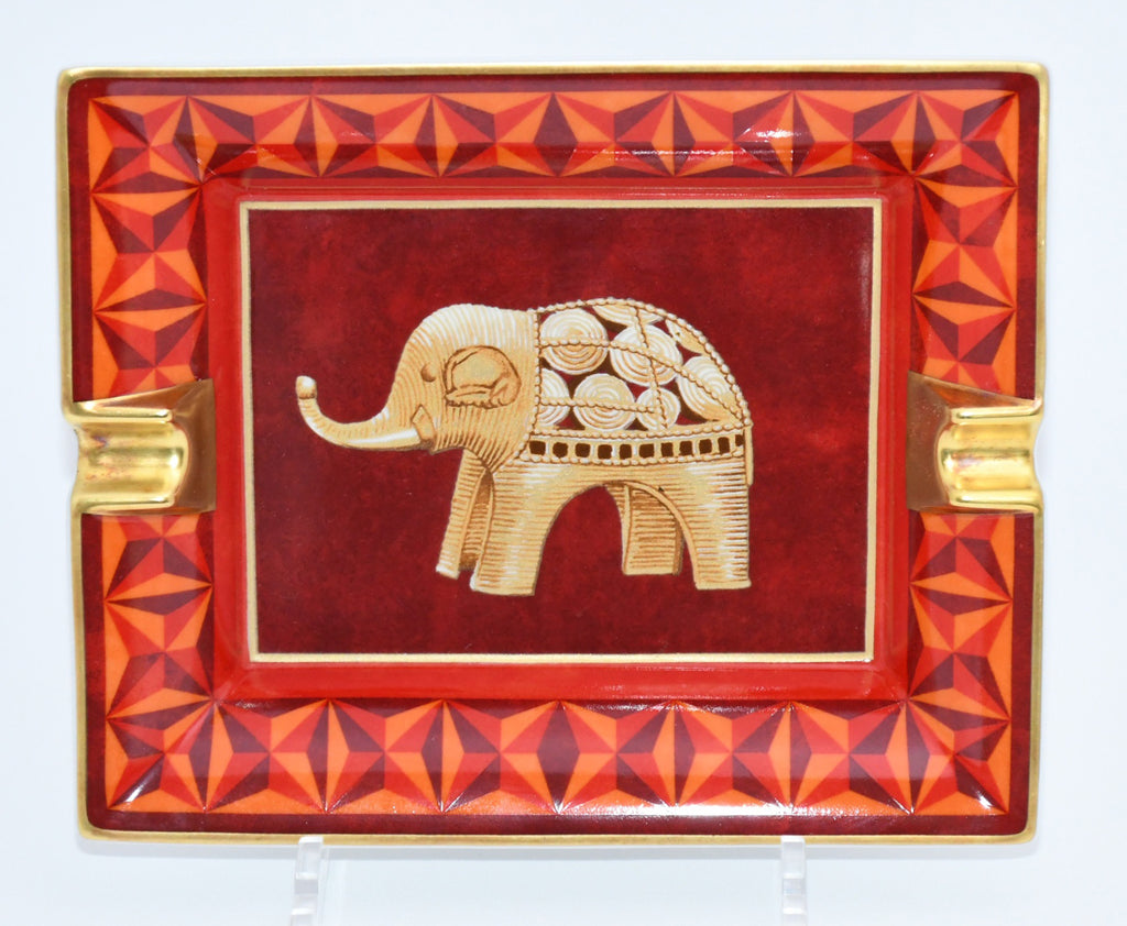 Hermes Change tray Elephant red porcelain Ashtray animal ornament plate