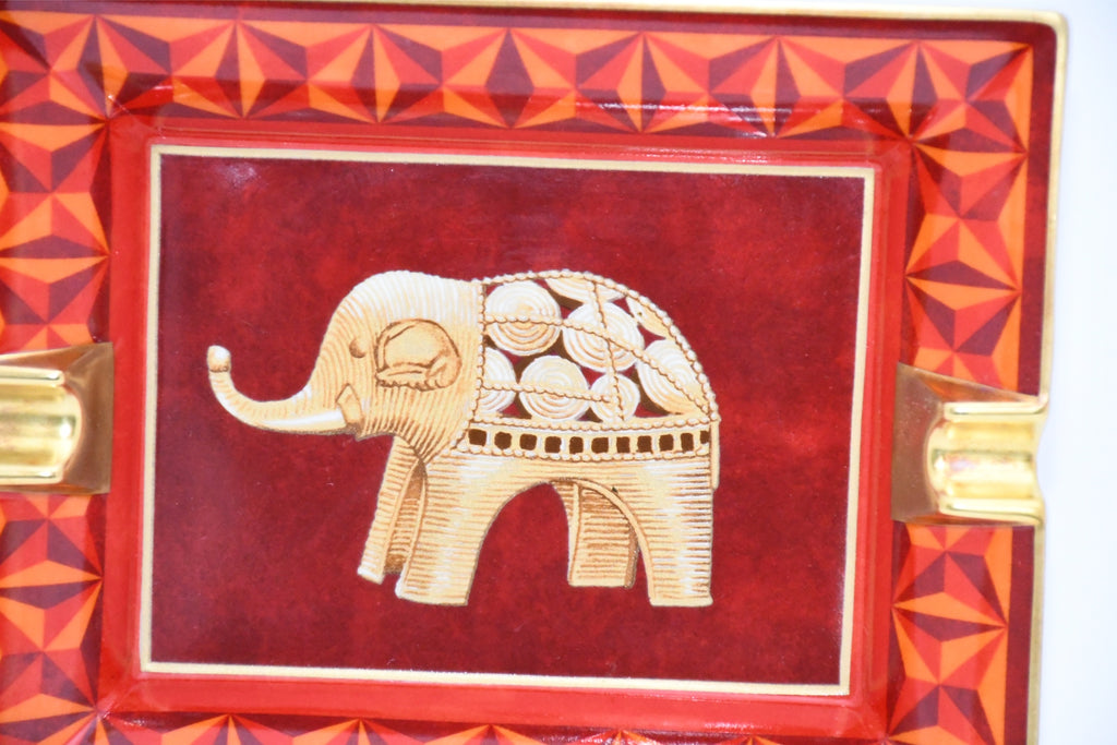 Hermes Change tray Elephant red porcelain Ashtray animal ornament plate