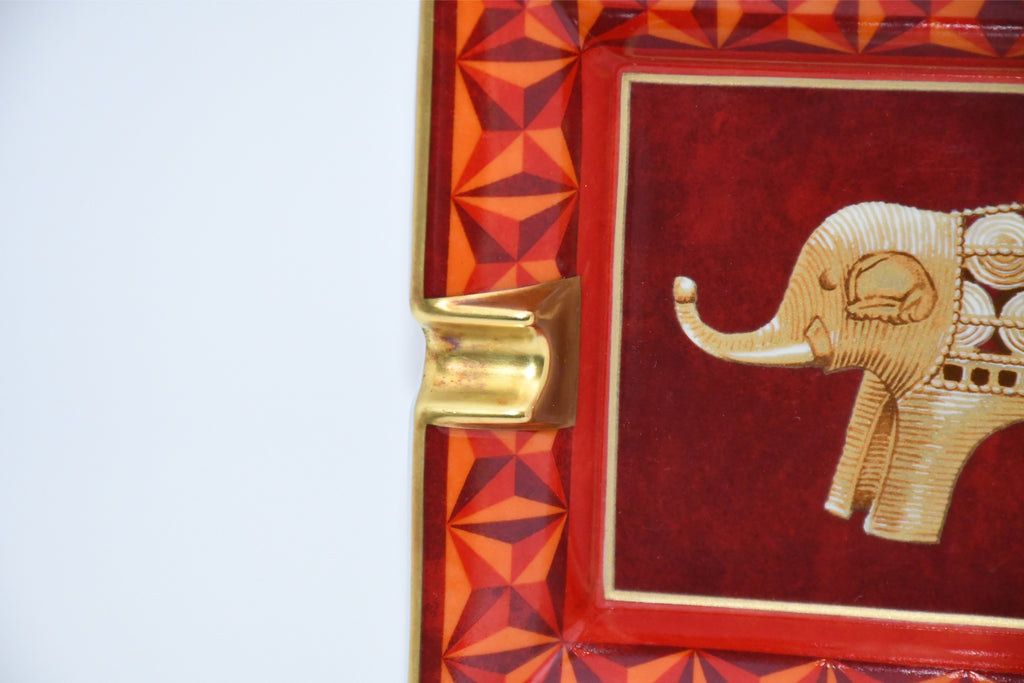 Hermes Change tray Elephant red porcelain Ashtray animal ornament plate