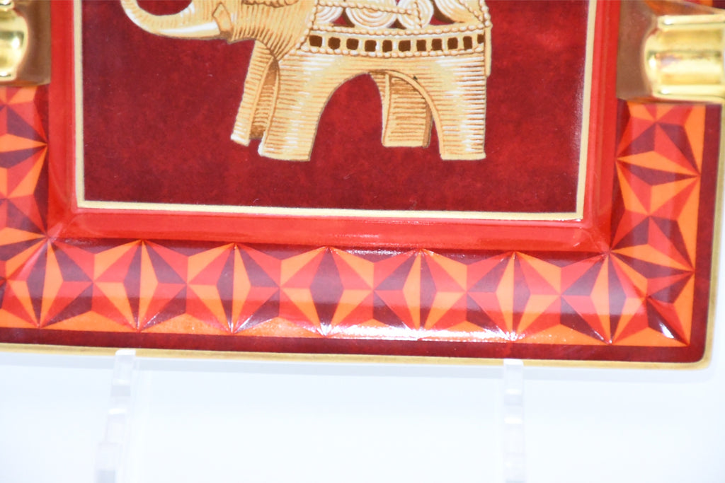 Hermes Change tray Elephant red porcelain Ashtray animal ornament plate