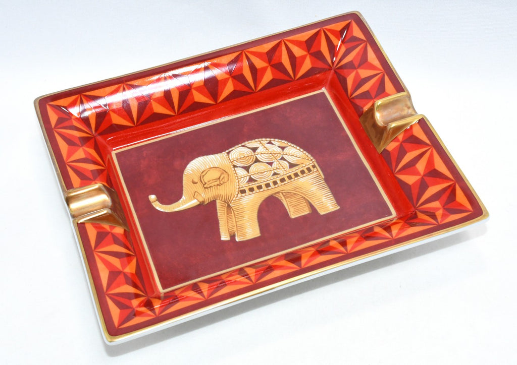 Hermes Change tray Elephant red porcelain Ashtray plate dinnerware VIDE POCHE