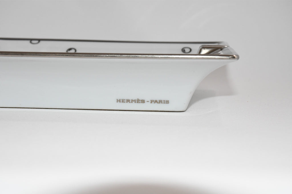 Hermes Change tray Fish white porcelain Ashtray sea plate Y022