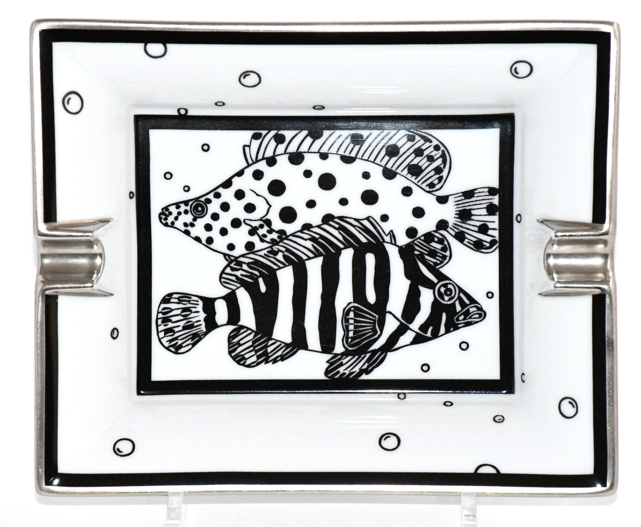Hermes Change tray Fish white porcelain Ashtray sea plate Y022