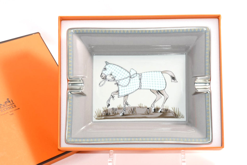 Hermes Change tray Horse porcelain Ashtray animal gray plate VIDE POCHE 062