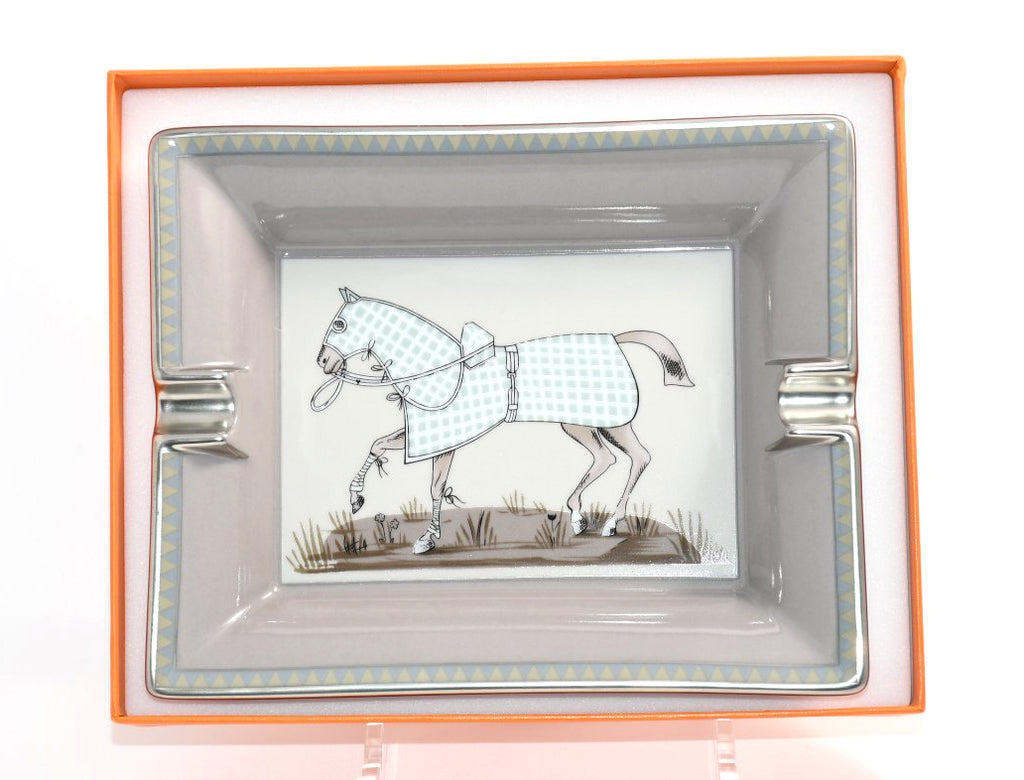 Hermes Change tray Horse porcelain Ashtray animal gray plate VIDE POCHE 062