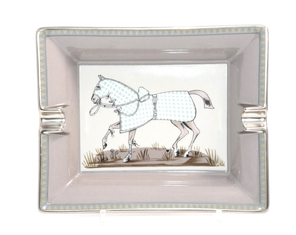 Hermes Change tray Horse porcelain Ashtray animal gray plate VIDE POCHE 062