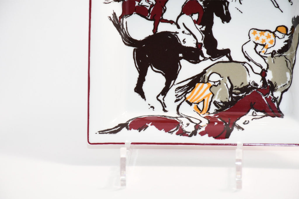 Hermes Change tray Horse racing porcelain Ashtray animal plate VIDE POCHE