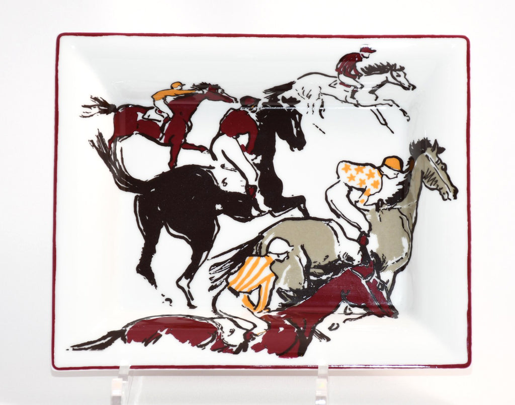 Hermes Change tray Horse racing porcelain Ashtray animal plate VIDE POCHE