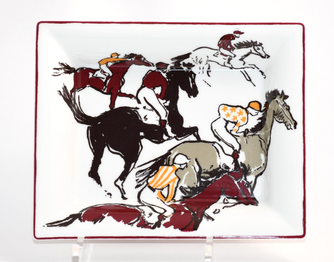 Hermes Change tray Horse racing porcelain Ashtray animal plate VIDE POCHE