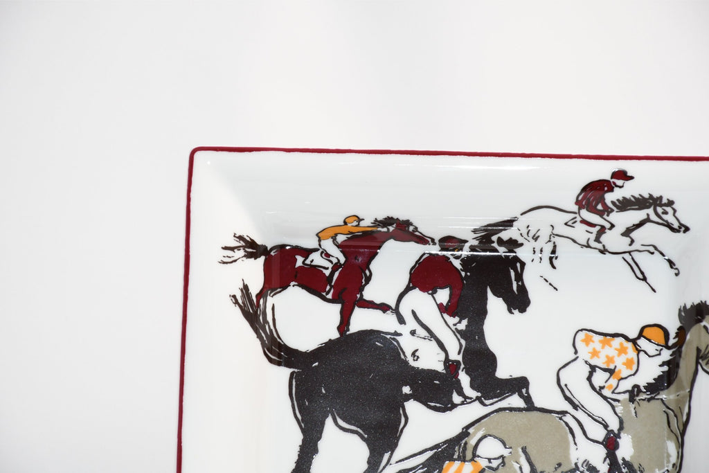 Hermes Change tray Horse racing porcelain Ashtray animal plate VIDE POCHE