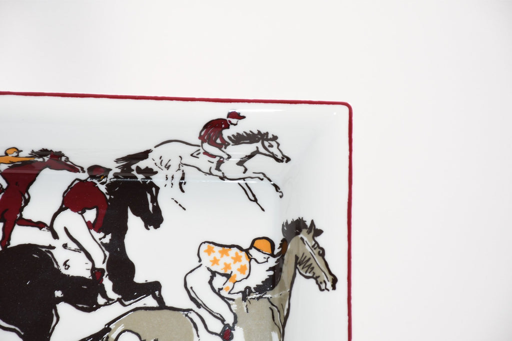 Hermes Change tray Horse racing porcelain Ashtray animal plate VIDE POCHE