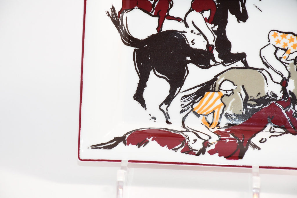 Hermes Change tray Horse racing porcelain Ashtray animal plate VIDE POCHE