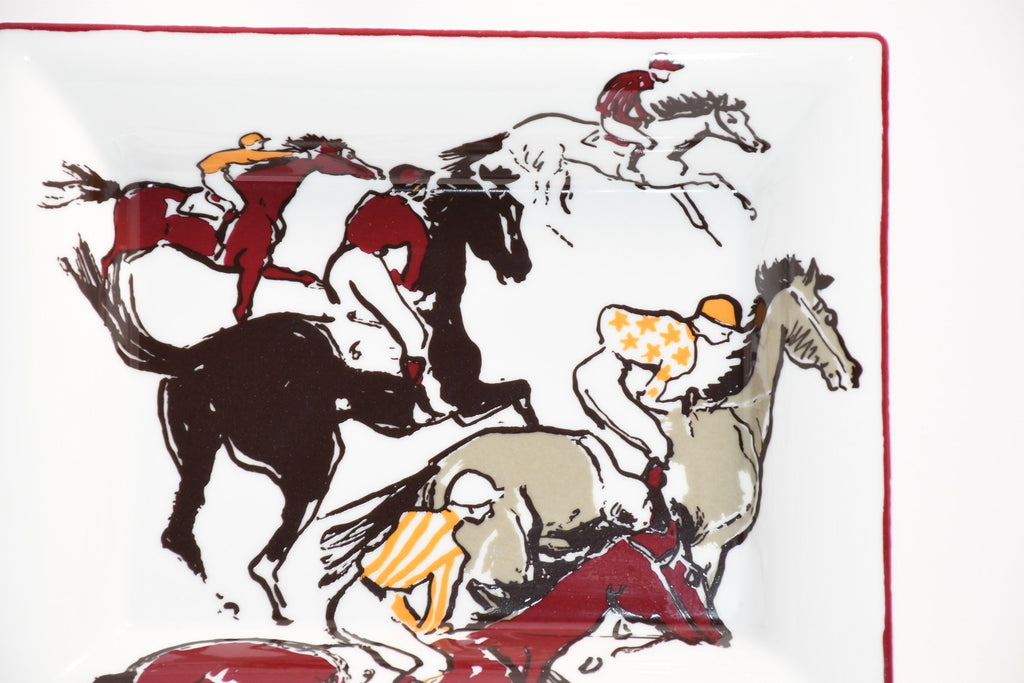 Hermes Change tray Horse racing porcelain Ashtray animal plate VIDE POCHE