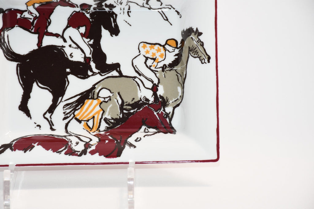 Hermes Change tray Horse racing porcelain Ashtray animal plate VIDE POCHE