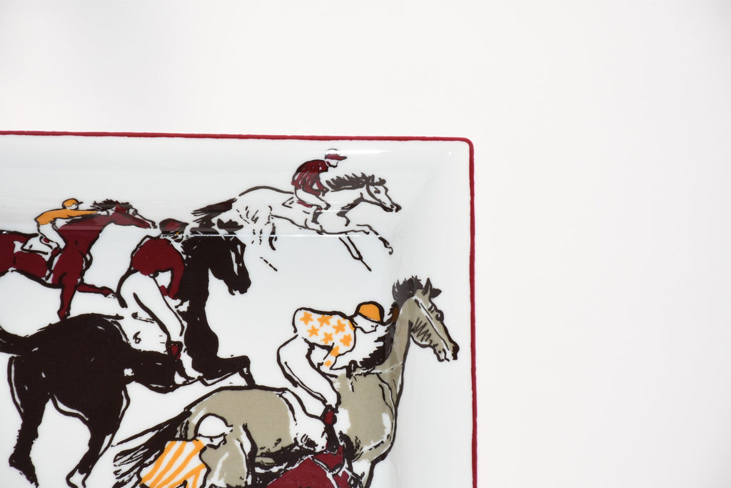 Hermes Change tray Horse racing porcelain Ashtray animal plate VIDE POCHE