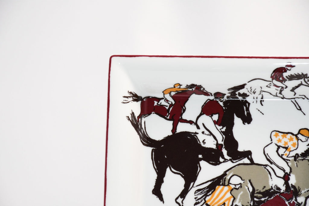 Hermes Change tray Horse racing porcelain Ashtray animal plate VIDE POCHE