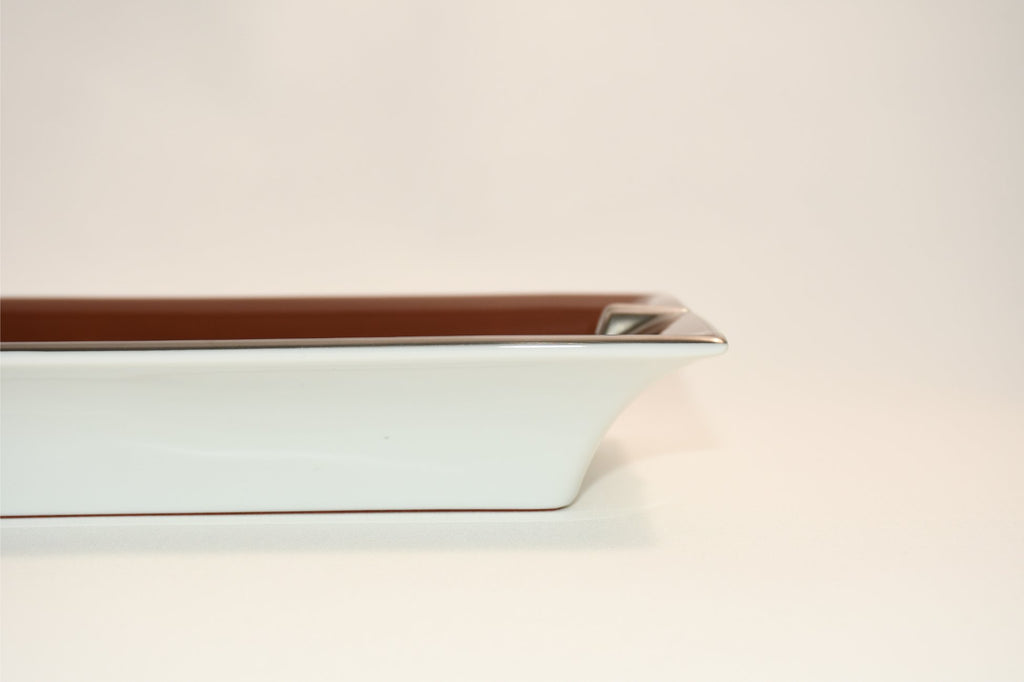 Hermes Change tray Jack Russell Terrier porcelain Ashtray animal dog brown plate