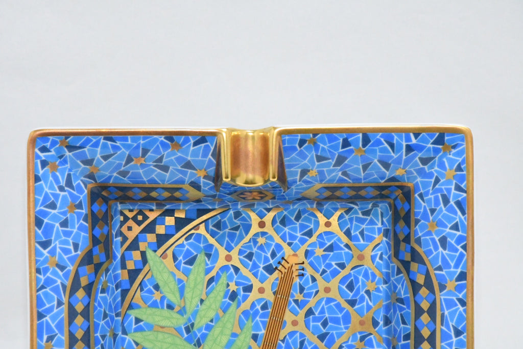 Hermes Change tray Lute porcelain Ashtray blue guitar