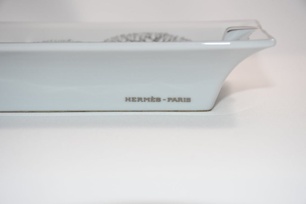 Hermes Change tray Marten porcelain Ashtray animal ermine white plate VIDE POCHE