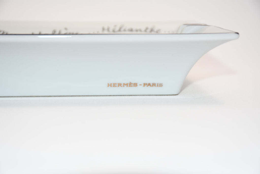 Hermes Change tray Owl porcelain Ashtray animal bird white VIDE POCHE