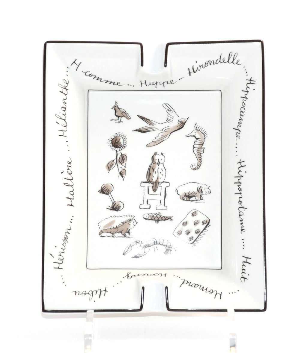 Hermes Change tray Owl porcelain Ashtray animal bird white VIDE POCHE