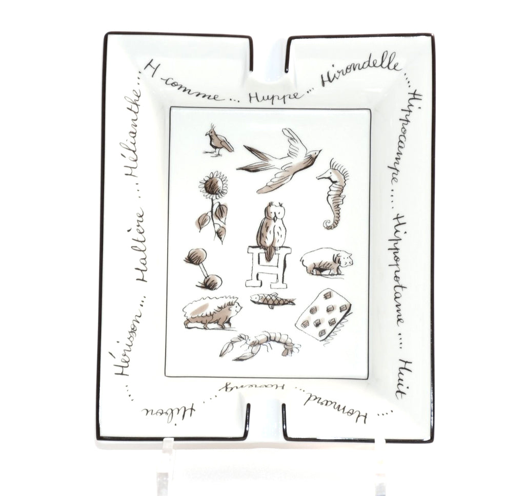 Hermes Change tray Owl porcelain Ashtray animal bird white VIDE POCHE