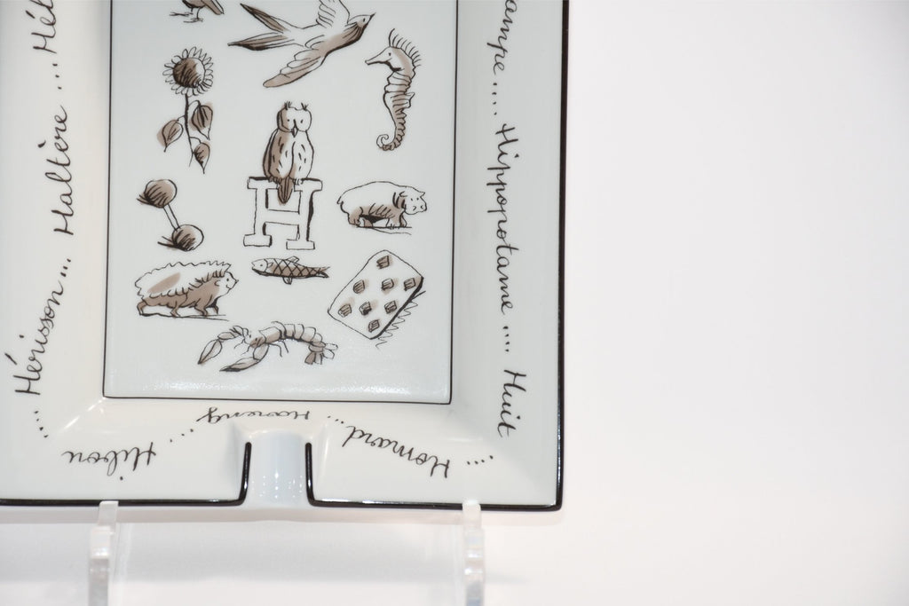 Hermes Change tray Owl porcelain Ashtray animal bird white VIDE POCHE