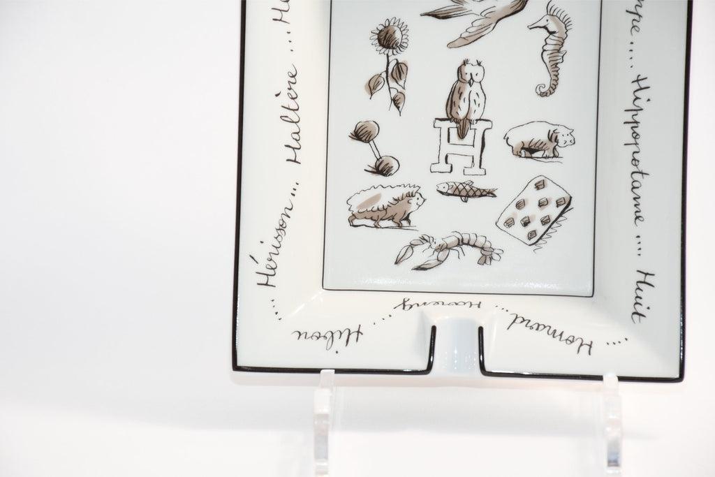 Hermes Change tray Owl porcelain Ashtray animal bird white VIDE POCHE