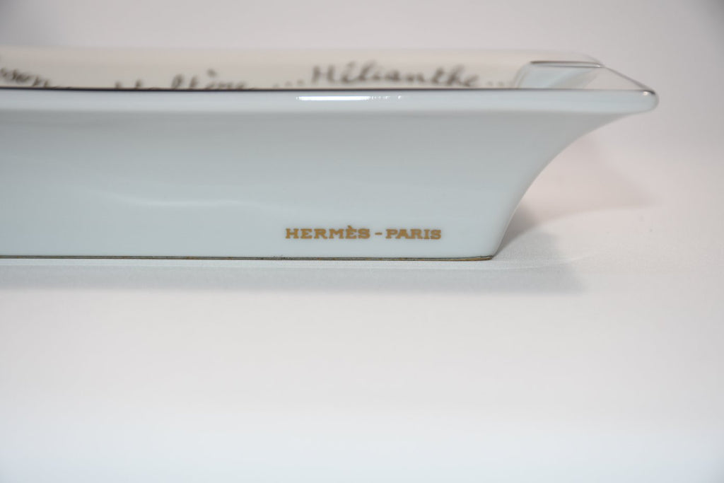 Hermes Change tray Owl porcelain Ashtray animal bird white plate VIDE POCHE 03