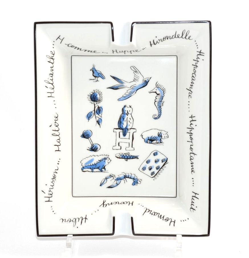 Hermes Change tray Owl porcelain Ashtray animal bird white plate VIDE POCHE 03