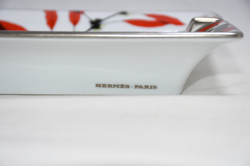 Hermes Change tray Panda bear porcelain Ashtray red dinnerware plate