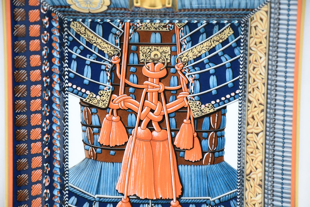 Hermes Change tray Parures de Samourais porcelain Ashtray blue samurai plate