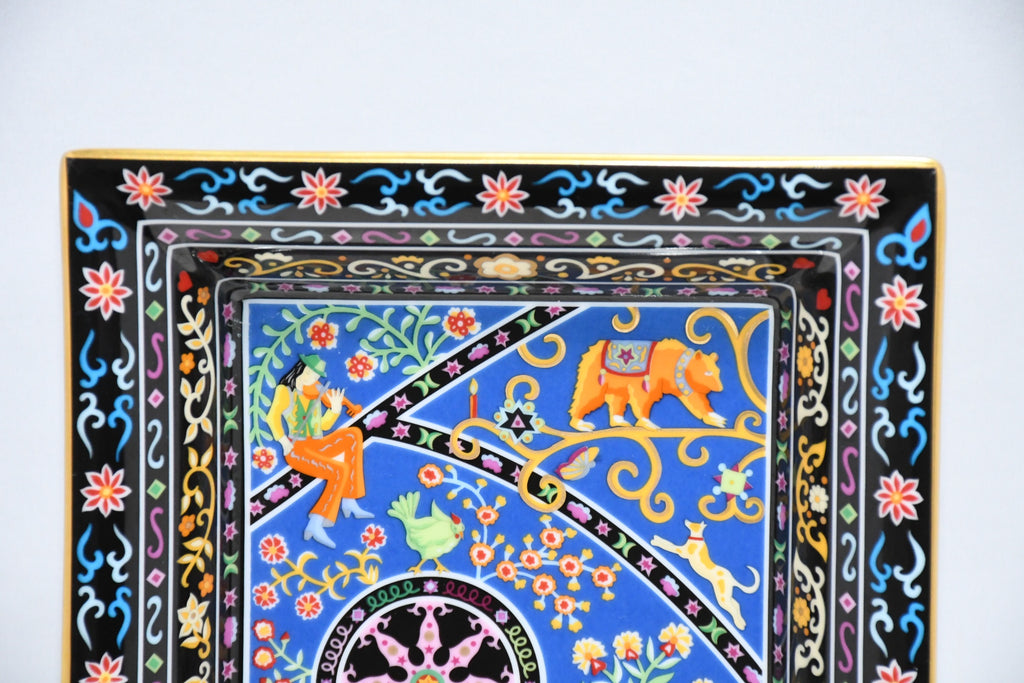 Hermes Change tray Peuple du Vent porcelain Ashtray blue bear wind plate