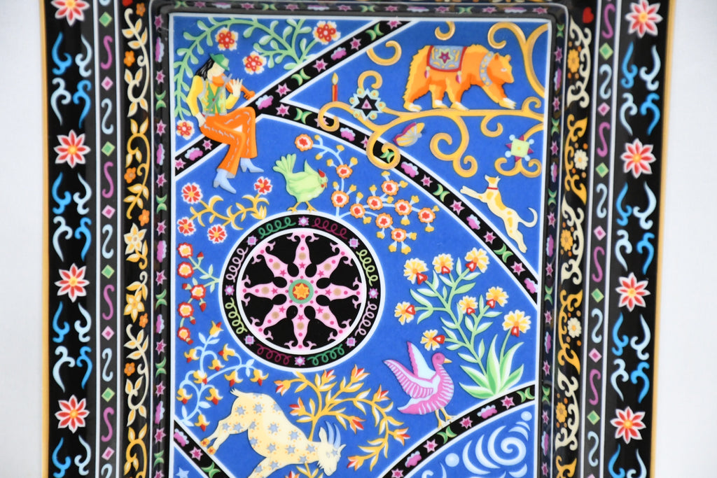 Hermes Change tray Peuple du Vent porcelain Ashtray blue bear wind plate