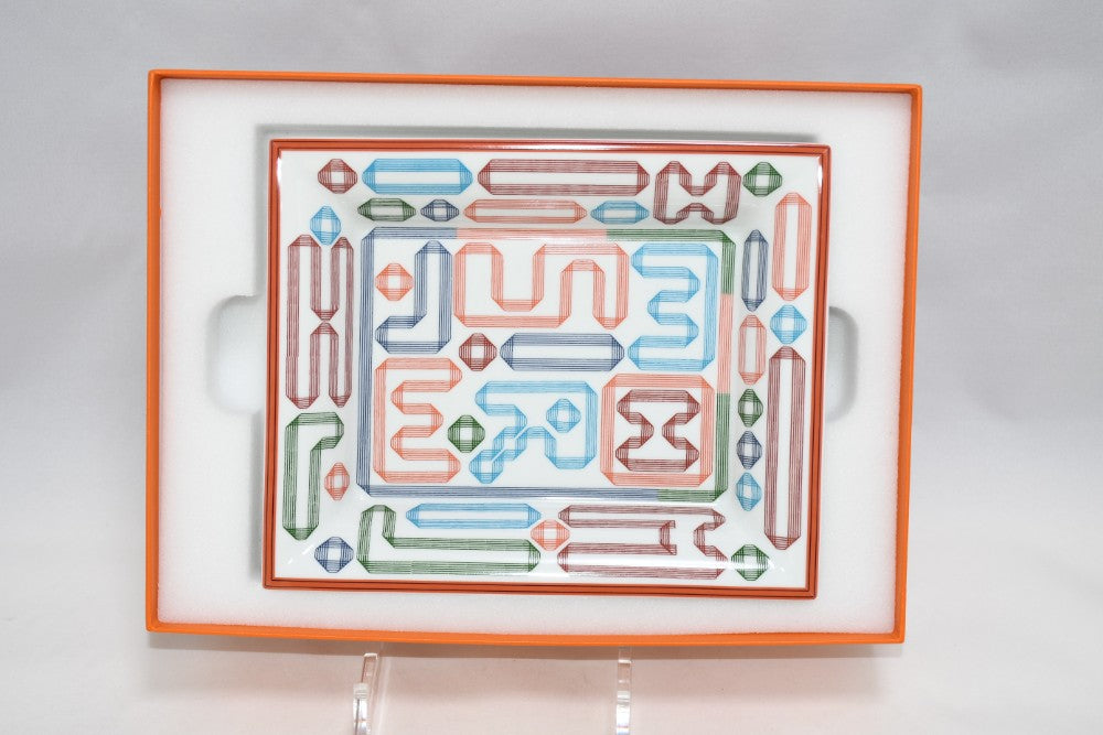 Hermes Change tray multi color Ashtray Logo character porcelain