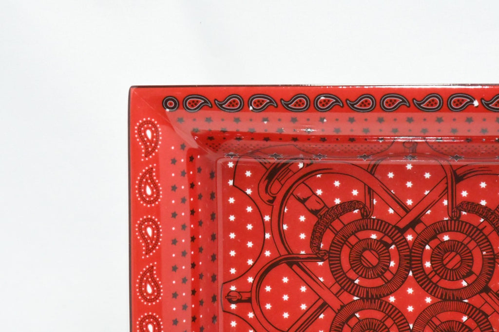 Hermes Change tray red geometry porcelain Ashtray plate tableware