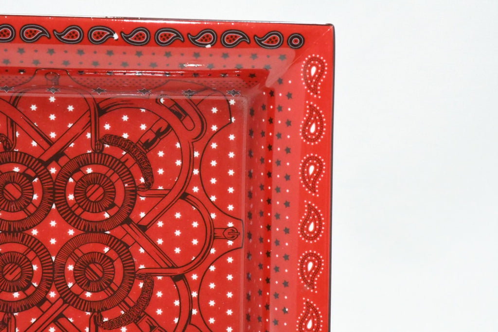 Hermes Change tray red geometry porcelain Ashtray plate tableware