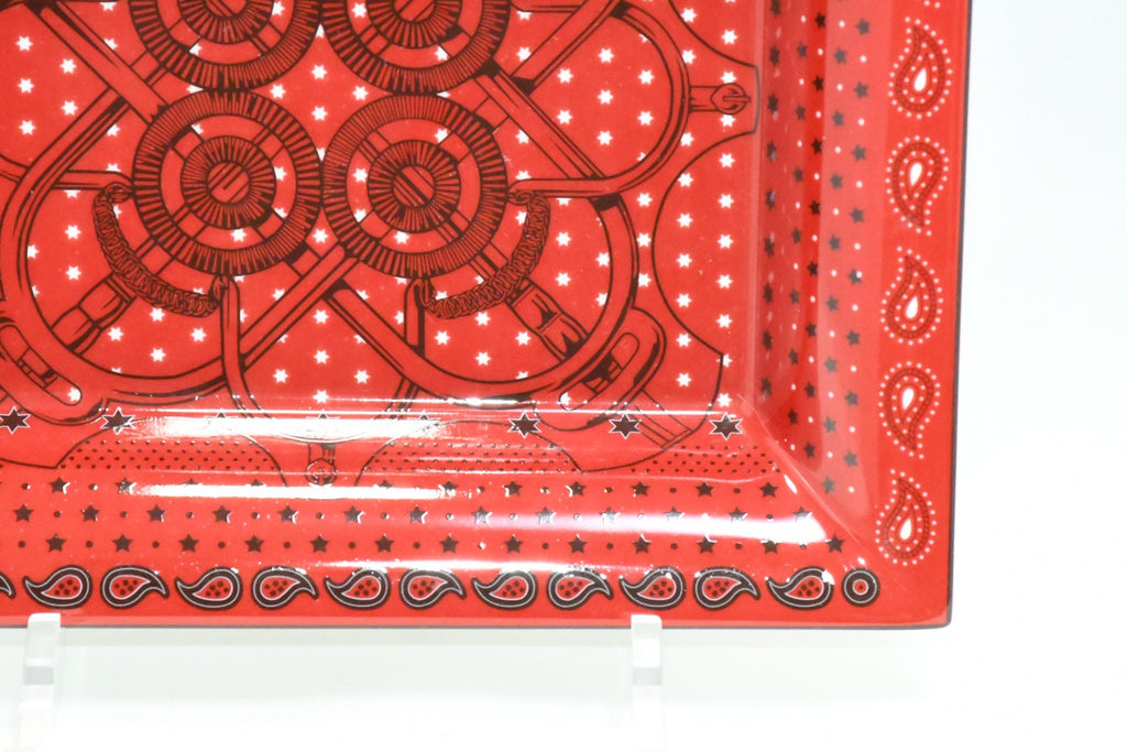 Hermes Change tray red geometry porcelain Ashtray plate tableware