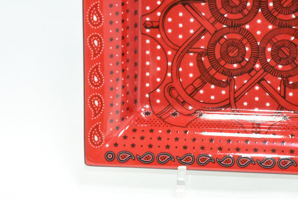 Hermes Change tray red geometry porcelain Ashtray plate tableware