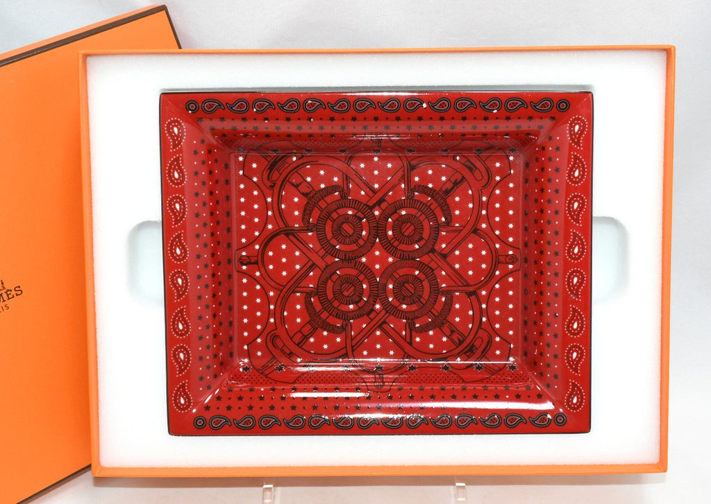 Hermes Change tray red geometry porcelain Ashtray plate tableware