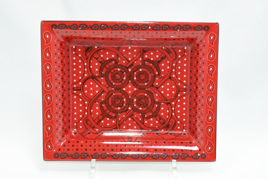 Hermes Change tray red geometry porcelain Ashtray plate tableware