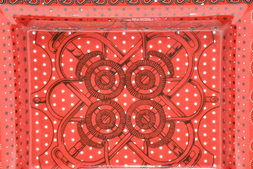 Hermes Change tray red geometry porcelain Ashtray plate tableware