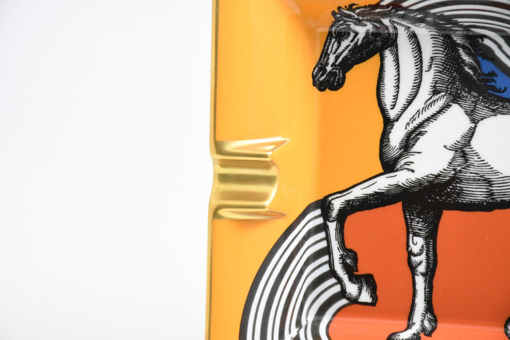 Hermes Cheval Cosmic Change tray orange porcelain Ashtray horse plate Vide Poche