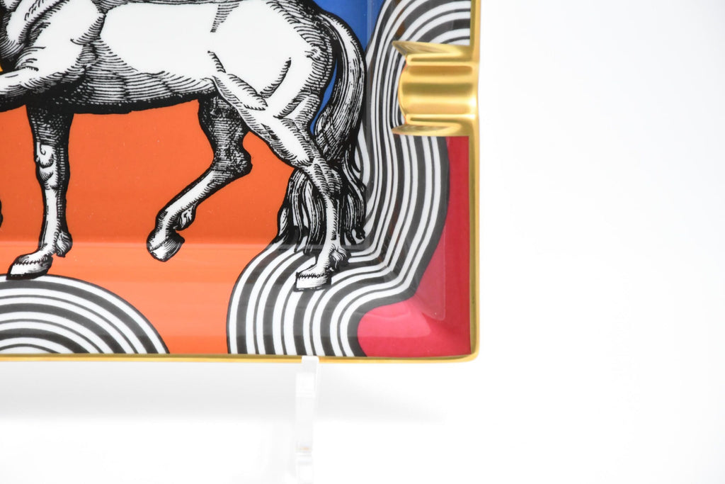 Hermes Cheval Cosmic Change tray orange porcelain Ashtray horse plate Vide Poche
