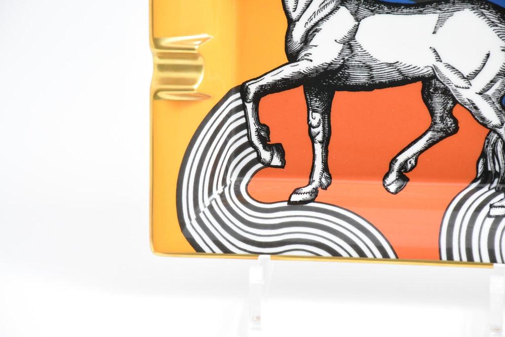 Hermes Cheval Cosmic Change tray orange porcelain Ashtray horse plate Vide Poche