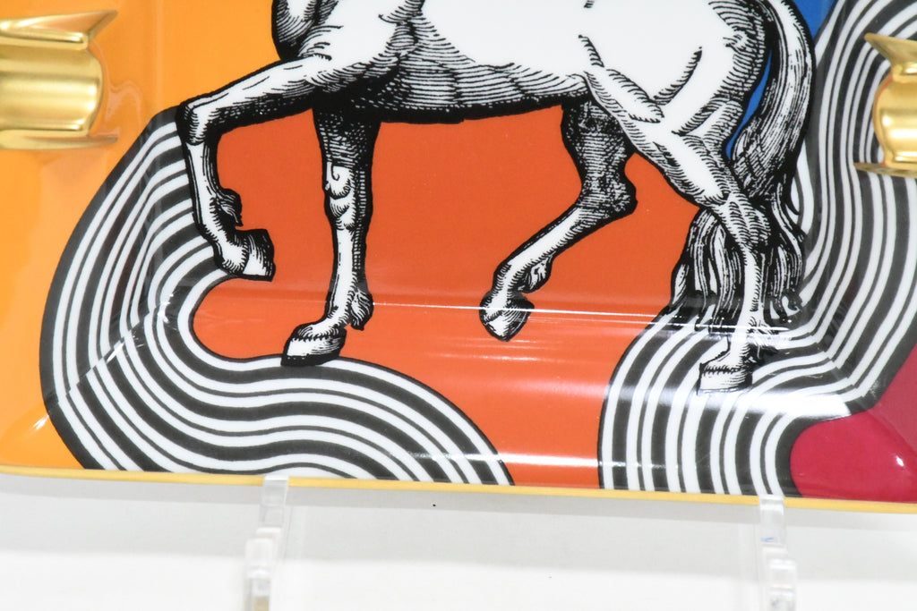 Hermes Cheval Cosmique Change tray porcelain Ashtray orange plate horse