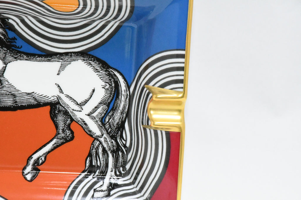 Hermes Cheval Cosmique Change tray porcelain Ashtray orange plate horse